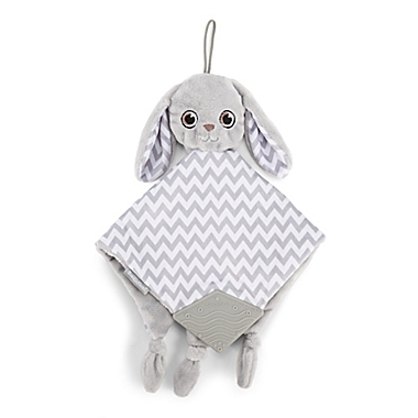 BooginHead PaciPal Teether Blanket with Pacifier Holder in Grey. View a larger version of this product image.