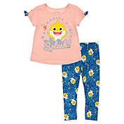 Baby Shark 2-Piece T-shirt and Legging Set in Peach