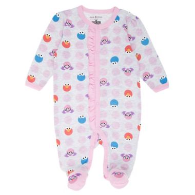 Sesame Street&reg; Size 0-3M Dots Pajama Footie. View a larger version of this product image.