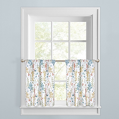 Meadow Blooms 36-Inch Window Curtain Tier Pair in Yellow. View a larger version of this product image.