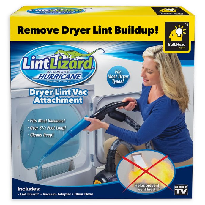 LintLizard® Dryer Lint Vacuum Attachment in Blue/Black Bed Bath and