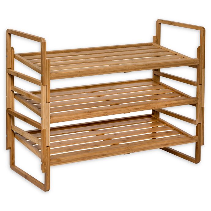 Honey Can Do 3 Piece 3 Tier Stacking Bamboo Shoe Rack Bed Bath Beyond