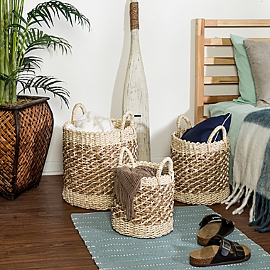 Honey-Can-Do&reg; Coastal 3-Piece Round Natural Weave Storage Baskets Set in Natural. View a larger version of this product image.