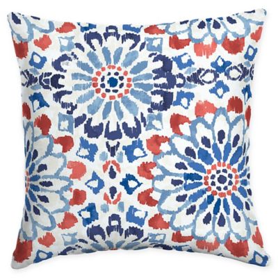Arden Selections Clark Square Outdoor Throw Pillow in Blue/Red