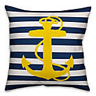 Alternate image 0 for Designs Direct Yellow Anchor Square Outdoor Throw Pillow in Navy/White Stripe