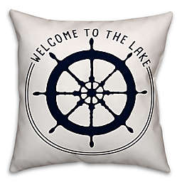 Designs Direct "Welcome to the Lake" Square Outdoor Throw Pillow