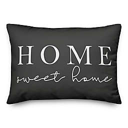 Designs Direct "Home Sweet Home" Oblong Outdoor Throw Pillow in GreyWhite