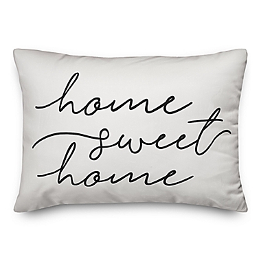 Designs Direct &quot;Home Sweet Home&quot; Oblong Outdoor Throw Pillow in White/Black. View a larger version of this product image.