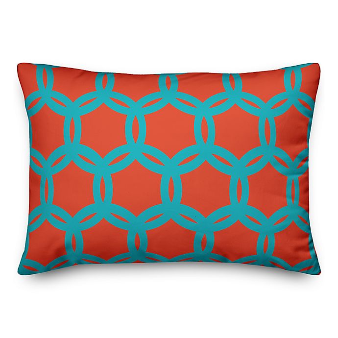 Designs Direct Geo Oblong Outdoor Throw, Outdoor Pillows Orange
