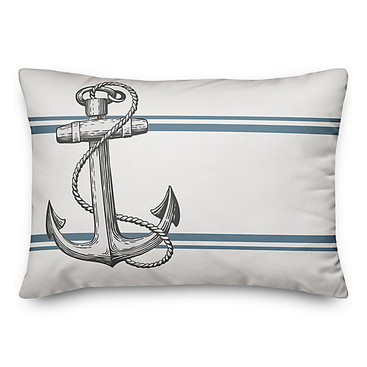 Designs Direct Seaside Anchor Indoor, Outdoor Oblong Throw Pillows