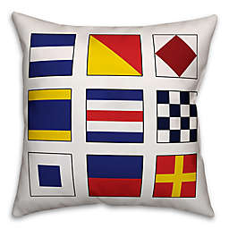 Designs Direct Nautical Flags Indoor/Outdoor Square Throw Pillow