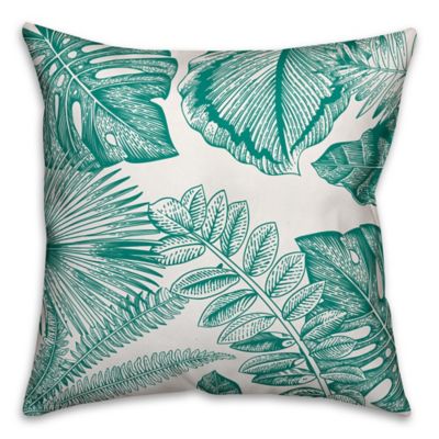 teal and white throw pillows