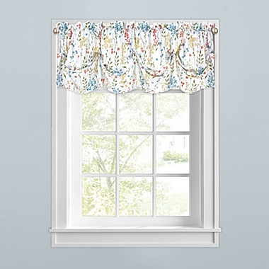 Meadow Blooms Kitchen Window Tuck Valance in Yellow. View a larger version of this product image.