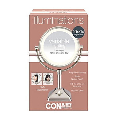 Conair Variable Lighted 1x 10x Mirror, Conair Touch Control Black Matte Double Sided Mirror Test