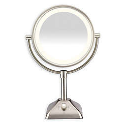 Conair® Variable Lighted 1X/10X Mirror in Satin Nickel