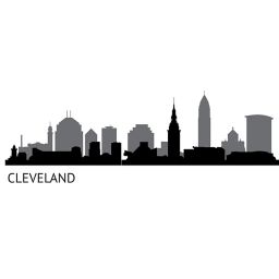 WallPops!® Cleveland Cityscape 24-Inch x 17.5-Inch Wall Decal Art Kit in Black