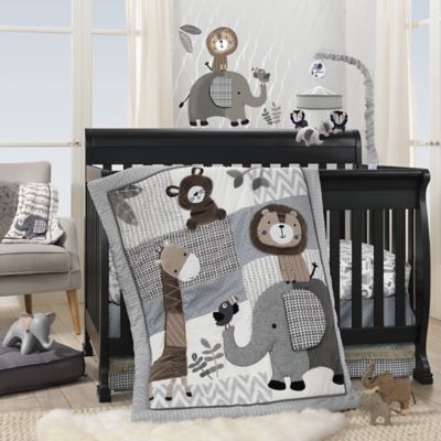 grey and white crib sheets