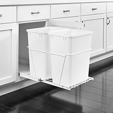 Rev-A-Shelf Pullout Waste Containers in White. View a larger version of this product image.