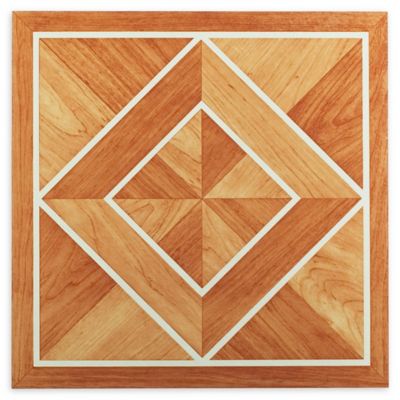 Achim Nexus 20-Pack 12-Inch Inlaid Parquet Floor Tiles in Orange