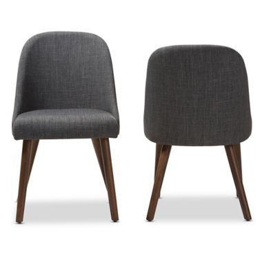 Baxton&trade; Studio Rubberwood Upholstered Cody Dining Chair in Dark Grey. View a larger version of this product image.