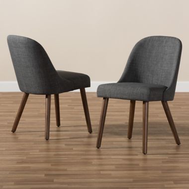 Baxton&trade; Studio Rubberwood Upholstered Cody Dining Chair in Dark Grey. View a larger version of this product image.