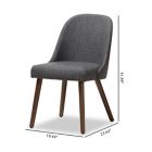 Alternate image 7 for Baxton&trade; Studio Rubberwood Upholstered Cody Dining Chair in Dark Grey