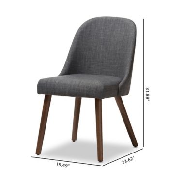 Baxton&trade; Studio Rubberwood Upholstered Cody Dining Chair in Dark Grey. View a larger version of this product image.