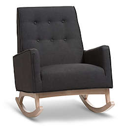 Baxton Studio® Rubberwood Upholstered Marlena Chair in Dark Grey