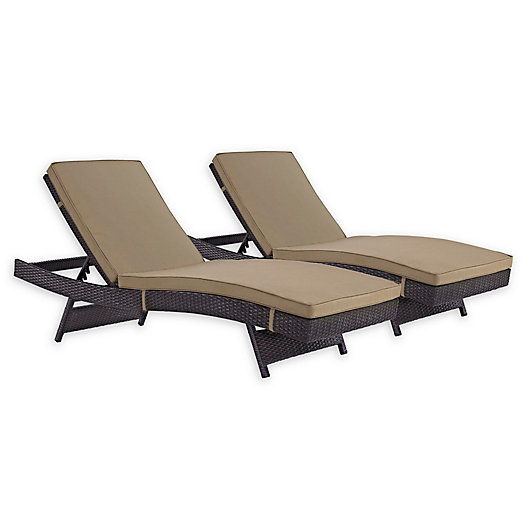 Alternate image 1 for Modway Convene Outdoor Patio Chaises (Set of 2)