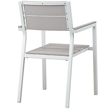 Modway Maine All-Weather Patio Armchair in White/Light Grey. View a larger version of this product image.