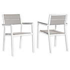 Alternate image 0 for Modway Maine All-Weather Patio Armchairs in White/Grey (Set of 2)