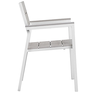 Modway Maine All-Weather Patio Armchairs in White/Grey (Set of 2). View a larger version of this product image.