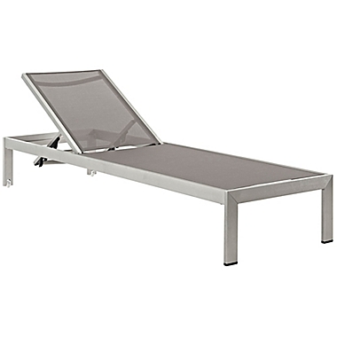 Modway Shore Outdoor Mesh Chaise in SIlver/Grey (Set of 2). View a larger version of this product image.
