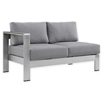 Modway Shore Outdoor Left-Arm Corner Sectional in Silver/Grey