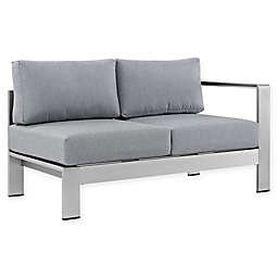 Modway Shore Outdoor Right-Arm Corner Sectional in Silver/Grey