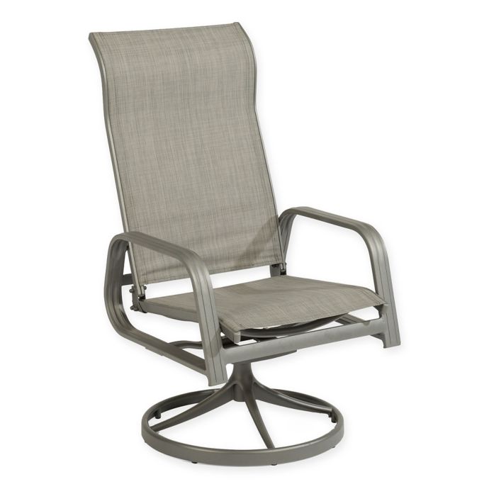 Home Styles Daytona Patio Sling Swivel Rocking Chair in Charcoal Grey