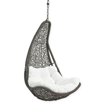 Modway Abate Patio Swing Chair in Grey/White