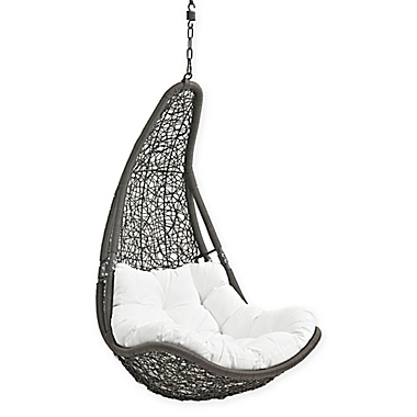 Modway Abate Patio Swing Chair in Grey/White. View a larger version of this product image.