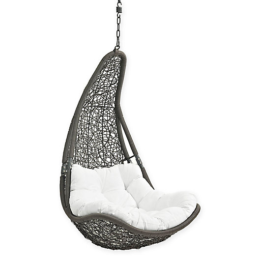 Alternate image 1 for Modway Abate Patio Swing Chair in Grey/White