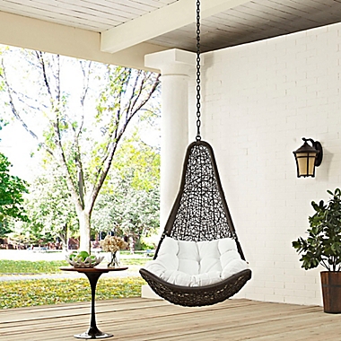 Modway Abate Patio Swing Chair in Grey/White. View a larger version of this product image.