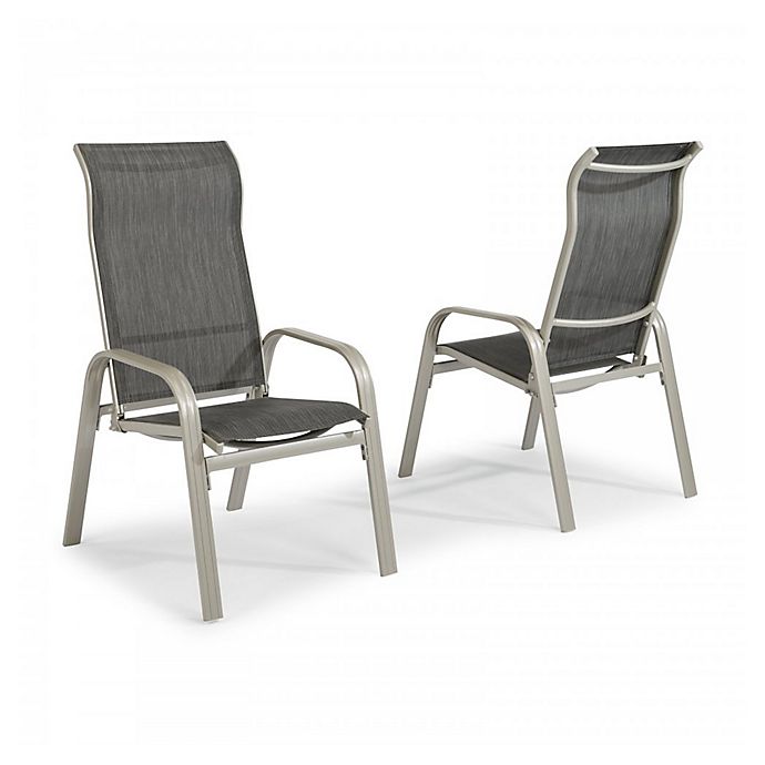 Home Styles South Beach Sling Dining Chairs In Grey Set Of 2