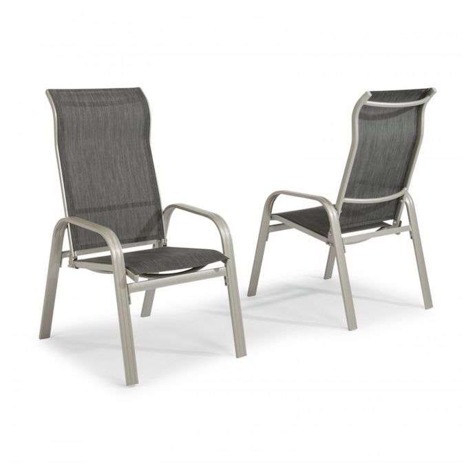 Home Styles South Beach Sling Dining Chairs In Grey Set Of 2