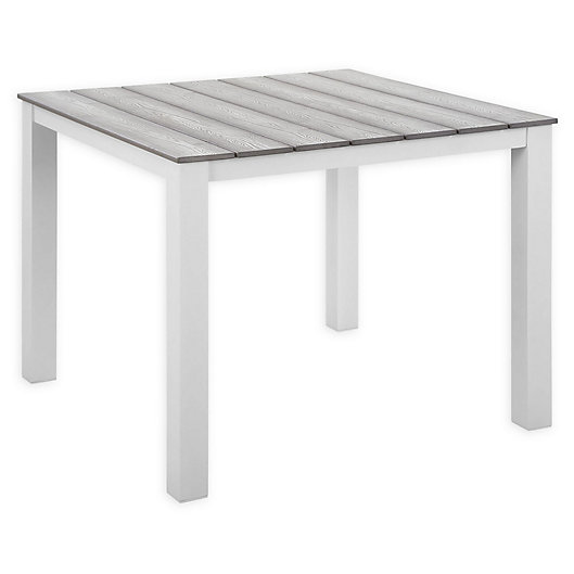 Alternate image 1 for Modway Maine 40-Inch Patio Dining Table in White/Light Grey