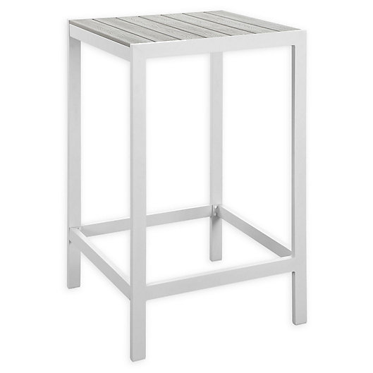 Alternate image 1 for Modway Maine Outdoor Patio Bar Table in White/Light Grey