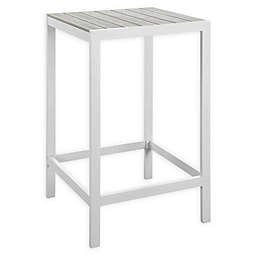 Modway Maine Outdoor Patio Bar Table in White/Light Grey