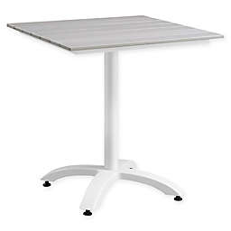 Modway Maine 28-Inch Outdoor Patio Dining Table in White/Light Grey