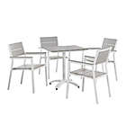 Alternate image 1 for Modway Maine 5-Piece Patio Dining Set in White/Light Grey