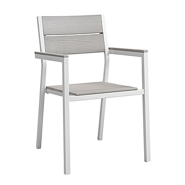 Modway Maine 5-Piece Patio Dining Set in White/Light Grey. View a larger version of this product image.
