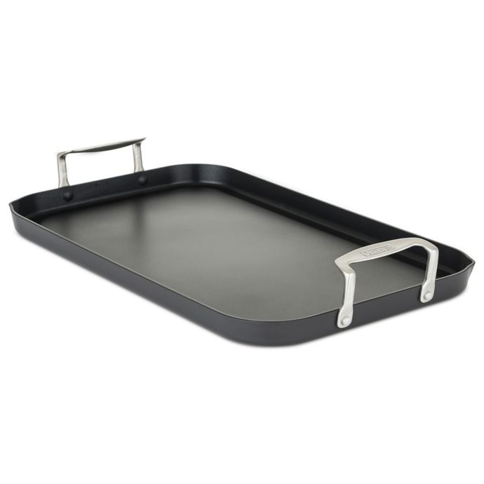 Viking Hard Anodized Nonstick Double Burner Griddle In Black