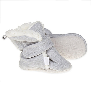 Capelli New York Size 6-9M Jersey Cotton Slipper in Grey. View a larger version of this product image.